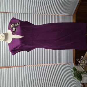 Trina Turk Plum Embellished Sheath Dress